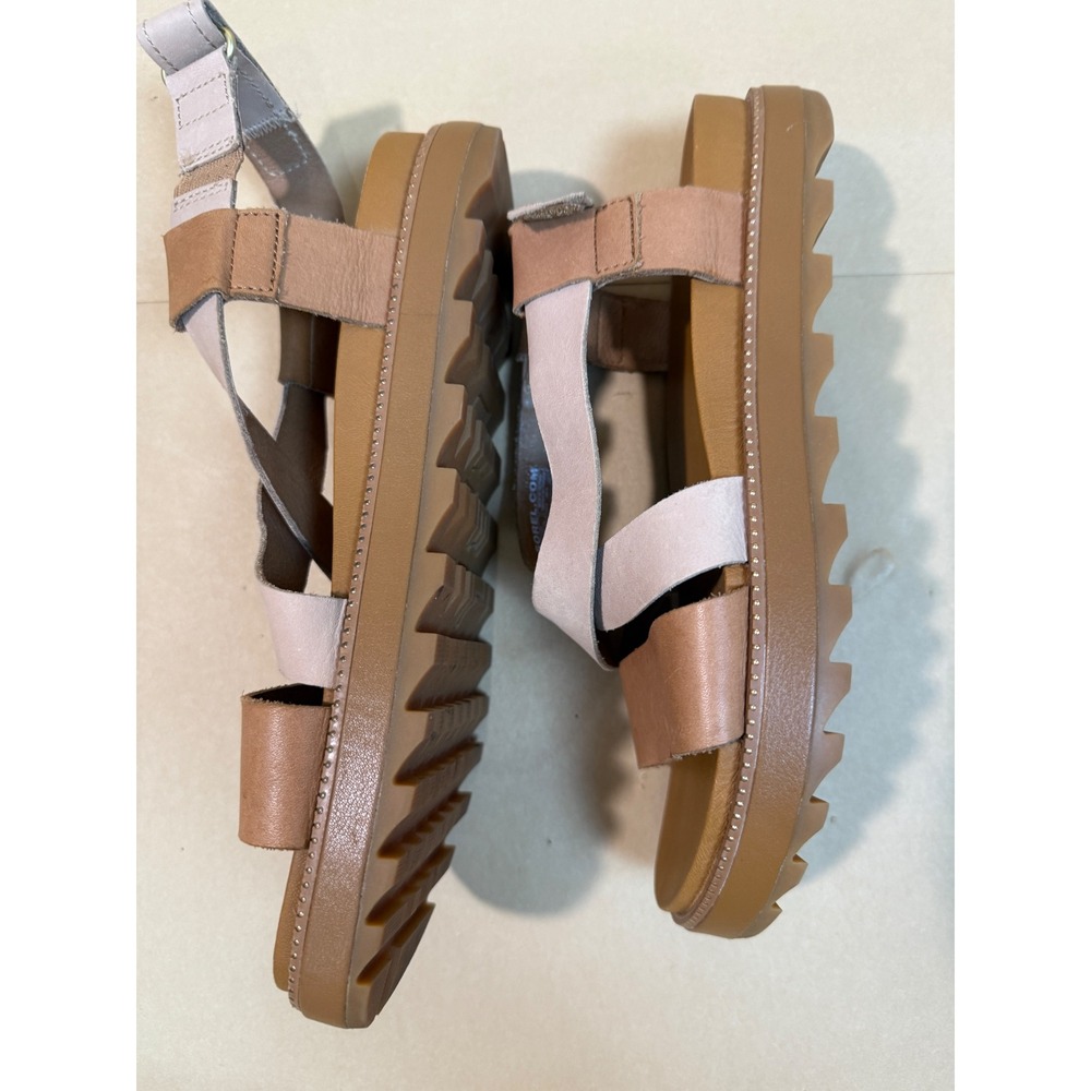 Sorel Roaming Criss Cross‎ Leather Platform Sandal Tan size 8 - Picture 2 of 5